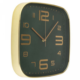 Часы настенные "Парадиз" 29х29х4см, мягкий ход, циферблат зеленый; цифры арабские, золотой; корпус пластик, золотой; в коробке (Китай)
