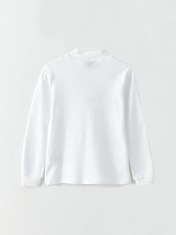 Yar?m Bal?k?? Yaka Basic Uzun Kollu Pamuklu Erkek ?ocuk Ti??rt - Waikiki фото 2