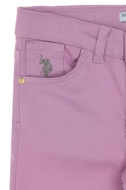 K_z _ocuk Pembe Kanvas Pantolon Sepette S_rpriz _ndirim - U.s. polo assn фото 4