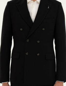 Черная приталенная куртка из смесовой шерсти - Cacharel фото 6