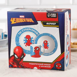 Набор посуды, 3 предмета: тарелка 16,5 см, миска 14 см, кружка 250 мл, Ты - супергерой, Человек-паук - Marvel фото 7