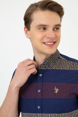 Мужская темно-синяя рубашка с длинным рукавом - U.s. polo assn фото 2