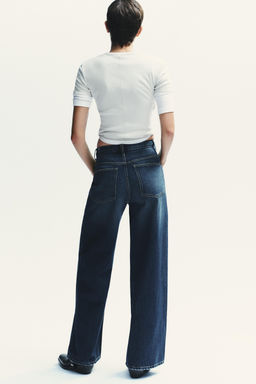 TRF WIDE-LEG CROSSED WAIST HIGH-WAIST JEANS - Zara фото 7