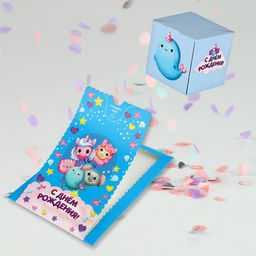 Бум-открытка «С Днём рождения», 12×18.5 см