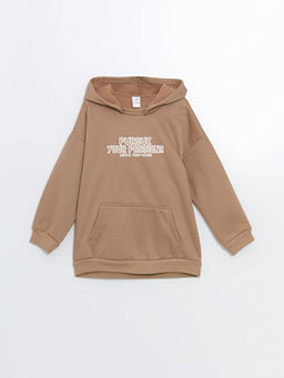 Kap??onlu Bask?l? Erkek ?ocuk Sweatshirt