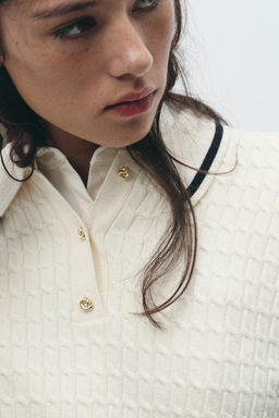 CABLE KNIT POLO NECK JUMPER - Zara фото 3