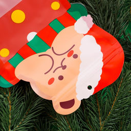 Цена за 50 шт. Пакет подарочный новогодний, фигурный «Мишка с колпаком», с zip - lock застежкой, 21×15.5 см