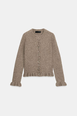 KNIT CARDIGAN WITH RUFFLE TRIMS - Zara фото 5