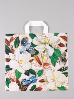 Цена за 50 шт. Пакет "Прятки в цветах", полиэтиленовый с петлевой ручкой, 38 х 34 + 3 см, 70 мкм