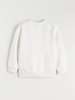 Bask?l? Erkek ?ocuk Uzun Kollu Sweatshirt