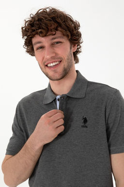 Erkek Regular Fit Polo Yaka Antrasit Melanj Basic Ti__rt Sepette S_rpriz _ndirim - U.s. polo assn фото 2