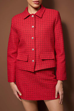 Lacivert Simli Tuvit Dugmeli S?k Ceket TWOAW26CE00015 - Trendyolmilla фото 8