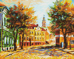 Кристальная (алмазная) мозаика ФРЕЯ ALVA 50 х 40 СК/Уценка 26 Акварельная осень 40 х 50 см