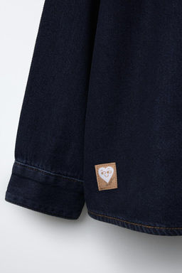 DENIM OVERSHIRT WITH LABEL - Zara фото 5