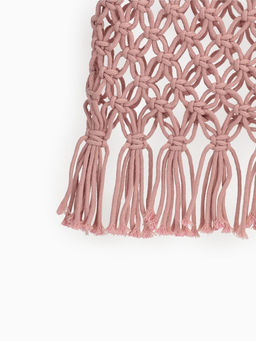 Сумка пляжная, плетёная, клетка 3.5 см, персиковая