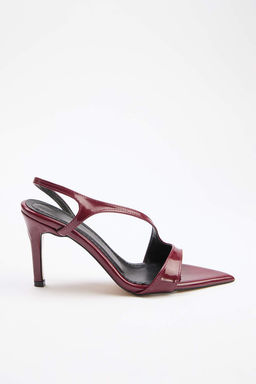 Bordo Rugan 8,5 cm Kad?n Klasik Topuklu Ayakkab? TAKSS26TO00001