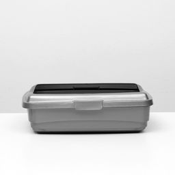 Лоток большой с бортиком Atlantis LUX, 43 х 33 х 12,5 см, серебро,