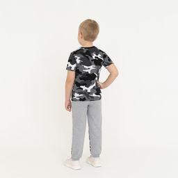 Брюки детские серые вставка серый камуфляж