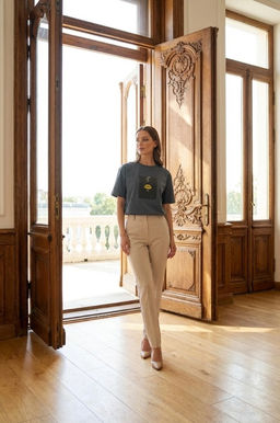 K13347 Футболка свободного кроя ГРАФИТ