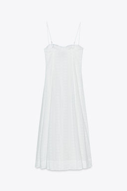 MIDI CORSET DRESS WITH CUTWORK EMBROIDERY - Zara фото 9