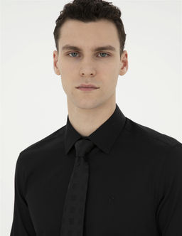 Siyah Slim Fit Uzun Kollu Basic G_mlek - Pierre cardin фото 2