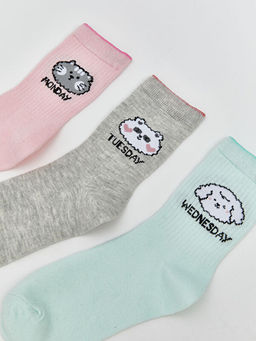 Desenli K?z ?ocuk Soket ?orap 5li