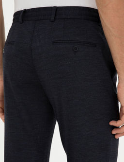 Koyu Lacivert Slim Fit Y_n Kar___ml_ Pantolon