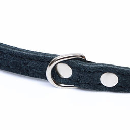 Ошейник замшевый двухслойный 1,2 см, ОШ 30-38 см, черный - Пижон фото 4