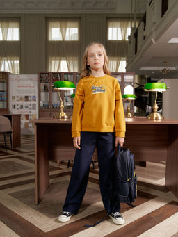 Свитшот облегченный "Горчица" с принтом 7+