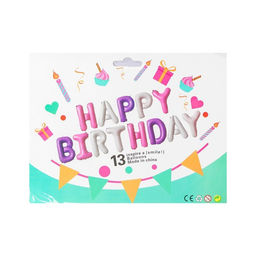 Воздушные шары фольгированные 16", гирлянда Happy Birthday, розовая