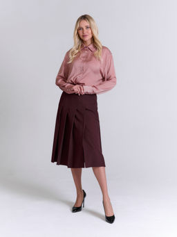 Расклешенная юбка со складками из костюмной ткани в составе ШЕРСТЬ