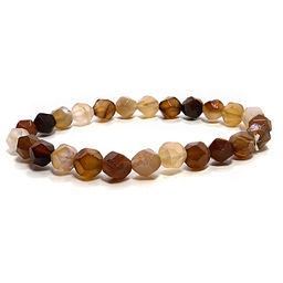 Браслет из камня 8мм с огранкой Кофе агат процветание и достаток в семье
