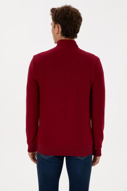Erkek Regular Fit Yar_m Fermuarl_ Bordo Basic Sweatshirt - U.s. polo assn фото 5