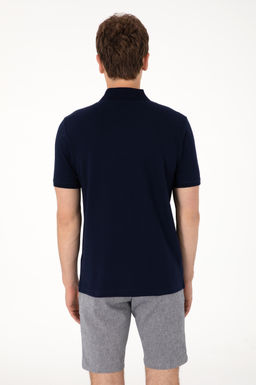 Erkek Regular Fit Polo Yaka Lacivert Basic Ti__rt