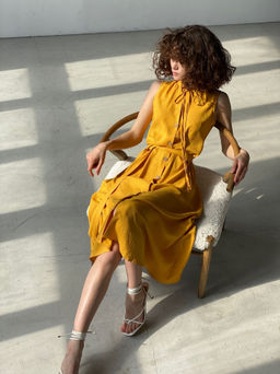 Платье, как из к/ф Красотка, в цвете манго - Martichelli фото 15