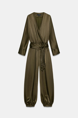 ZW COLLECTION SATIN JUMPSUIT WITH PUFFED HEMS - Zara фото 6