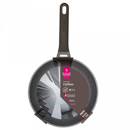 Сковорода с антипригарным покрытием д26см, h6см, s2мм, дно д20,6см, s4,3мм, литой алюминий, бакелитовая ручка с покрытием "soft-touch", "TalleR" (Китай) Подходит для всех видов плит, включая индукционную.