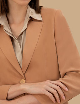 Kahverengi Kupro Regular Fit Ceket