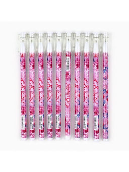 Цена за 10 шт. Ручка шариковая, пластик с колпачком С 8 Марта!, синяя паста, шариковая 0.5 мм