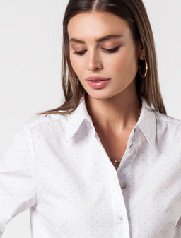 Прямая блузка из хлопка с добавлением ПЭ