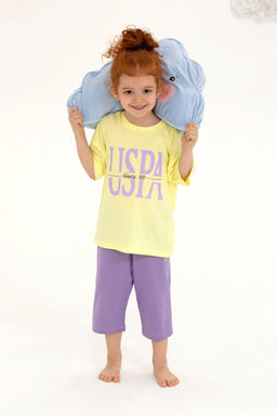 Светло-желтый пижамный комплект для девочки Неожиданная скидка в корзине