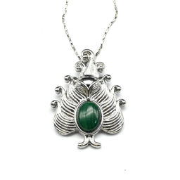 Подвеска с малахитом Лиса 22*30мм