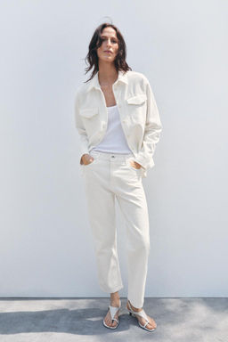 ZW COLLECTION CROPPED STRAIGHT HIGH-WAIST JEANS
