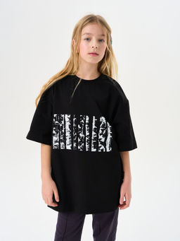 Футболка оверсайз Уголь с принтом 7+ - Bungly фото 2