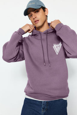 TRENDYOL MAN Turuncu %100 Pamuk Kapusonlu / Genis Kesim Kolej Bask?l? Ici Polarl? Sweatshirt TMNAW24SW00063 - Trendyolmilla фото 23