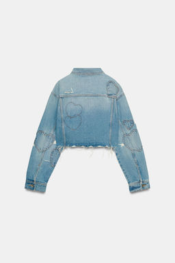 CAZADORA DENIM TRF CORAZONES / Azul - Zara фото 6