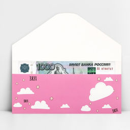 Цена за 5 шт. Конверт для денег фигурный «Феечка», 17.5 х 8 см