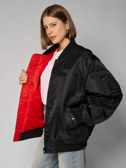 Куртка- бомбер женская 12411-22039 black/red - Eleganzza фото 2