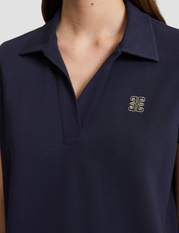 Lacivert Comfort Fit Polo Yaka Ti__rt