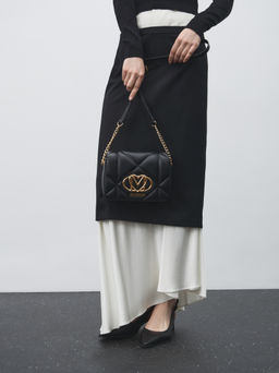 Кросс-боди LOVE MOSCHINO EMBOSSED Q Артикул 4561038, черный  фото 2